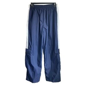 Vintage Bike Womens S Windbreaker Cargo Pants Retro Navy White Y2K Baggy